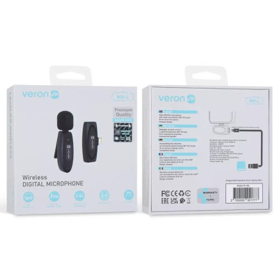 Бездротовий петличний мікрофон Veron Lightning M18-L Black, Чорний
