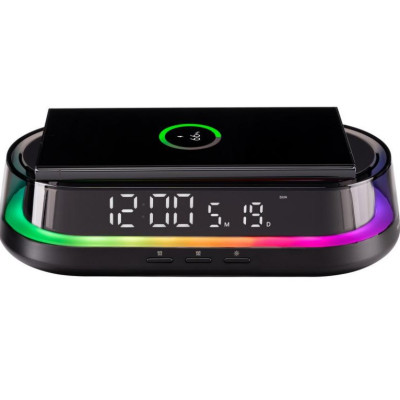 Настольные часы с беспроводной зарядкой Gelius Time Bridge 2 GP-SDC02