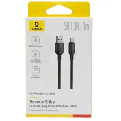 Кабель Baseus Silky Type-C 100W 1м Черный Кабель Baseus Silky Type-C 100W 1м Черный