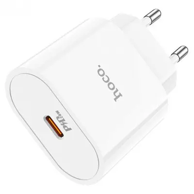 Мережевий зарядний пристрій Hoco C94A PD 20W Type-C to Type-C White, Білий