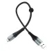Кабель дата короткий Hoco X38 microUSB 0.25м Чёрно-серый