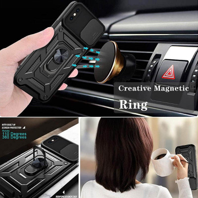 Чехол накладка Serge Ring Camshield IPhone X /XS Черная