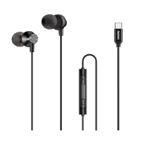 Провідні вакуумні навушники-гарнітура Type-C Metal Wired Earphone RM-560 Black, чорний Провідні вакуумні навушники-гарнітура Type-C Metal Wired Earphone RM-560 Black, чорний