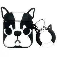 Чехол для AirPods 3D Бульдог (Черно-белый)