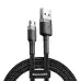 Кабель дата Baseus Cafule microUSB 1м Чёрно-серый