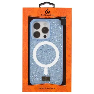 Чехол накладка Bling World Rock MagSafe iPhone 15 Pro Light Blue Голубая
