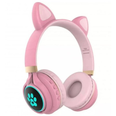 Безпровідні навушники безпровідні TUCCI T23 Pink дитячі з вушками кошеня, рожеві