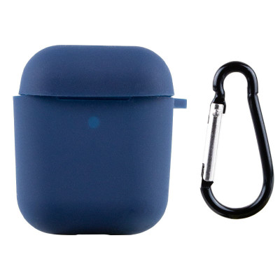 Чохол для AirPods 1/2 Microfiber Синя  /Deep Blue