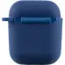 Чохол для навушників AirPods 1/2 Microfiber Синя  /Deep Blue