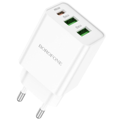 МЗП Borofone BA70A 2USB+ PD+QC3.0 30W White, Белый