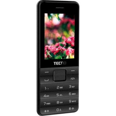 Мобильный телефон Tecno T372 Triple SIM Black, черный