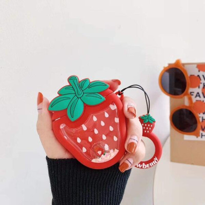 Чехол для наушников AirPods 3D Sparcle Клубника