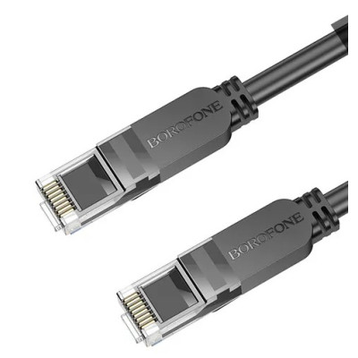 Кабель Патч-корд Borofone BUS01 САТ6 1 Gigabit 10м Чорний