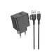 Мережевий зарядний пристрій Borofone BAS12A 1USB 18W QC3.0 + Type-C Black, Чорний