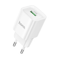 Мережевий зарядний пристрій Hoco C145A 1USB/18W/QC 3.0 White, Білий