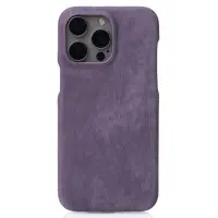 Накладка LEATHER iPhone 14 Pro Max Темно-Фіолетова