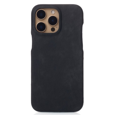 Чехол накладка LEATHER iPhone 15 Pro Чорна