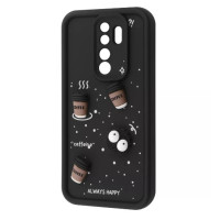 Чехол Накладка Pretty Things Xiaomi Redmi 9 Черная/ Кофе Чехол Накладка Pretty Things Xiaomi Redmi 9 Черная/ Кофе