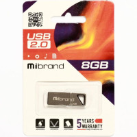 Флеш пам\'ять USB 8Gb Mibrand Stingray USB 2.0 Сіра