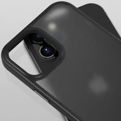 Чехол накладка Metal Buttons iPhone 12/12 Pro Черная