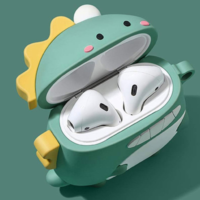 Чехол для наушников AirPods 3D Дракон Зелений