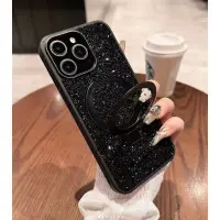 Чехол накладка Swarovski Stand MagSafe iPhone 15 Pro Черная