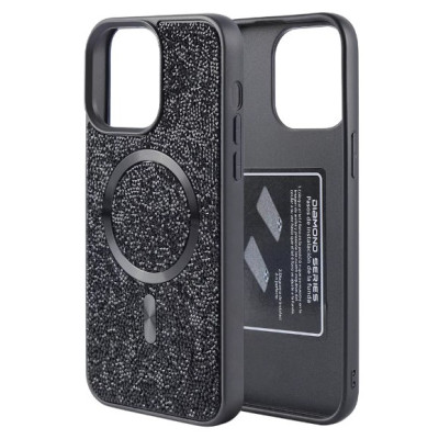 Чохол накладка Swarovski MagSafe iPhone 16 Pro Чорна