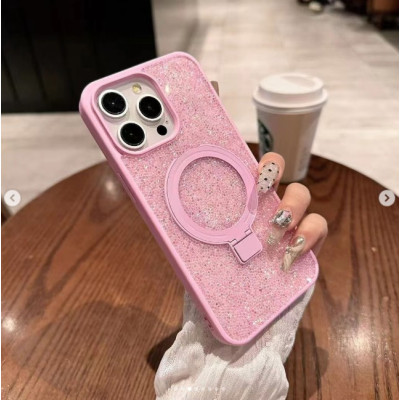 Чохол накладка Swarovski Stand MagSafe iPhone 16 Pro Рожева