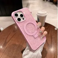 Чехол накладка Swarovski Stand MagSafe iPhone 16 Pro Max Розовая