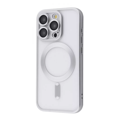 Чехол накладка Metal Matte MagSafe  iPhone 15 Pro White Titanium