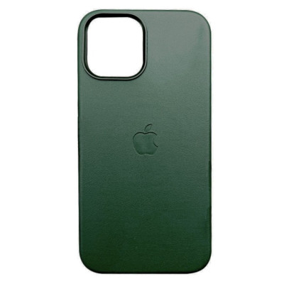 Чохол накладка Leather Case with MagSafe iPhone 13 Зелена/Sequoia Green (AAA Animation)