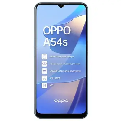 Смартфон Oppo A54s 4/128 Pearl Blue, синій Смартфон Oppo A54s 4/128 Pearl Blue, синій