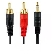 Адаптер AUX KY-180 3,5 мм ->2 RCA Y 1.5м, міжблоковий кабель