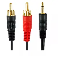 Адаптер AUX KY-180 3,5 мм ->2 RCA Y 1.5м, межблочный кабель