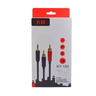 Адаптер AUX KY-180 3,5 мм ->2 RCA Y 1.5м, межблочный кабель