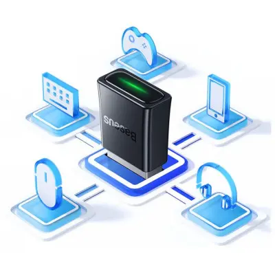 Bluetooth адаптер USB BT Adapter Baseus BA07 Black, Чорний