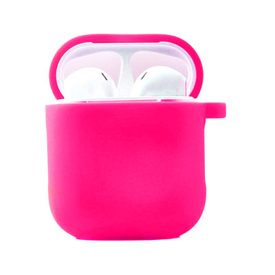 Чохол для навушників AirPods 1/2 Microfiber Рожевий  / Barbie Pink
