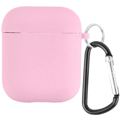 Чохол для навушників AirPods 1/2 Microfiber Рожевий  / Light Pink