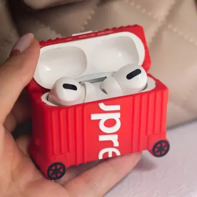 Чохол для навушників AirPods Pro Brand Supreme Червоний + кільце