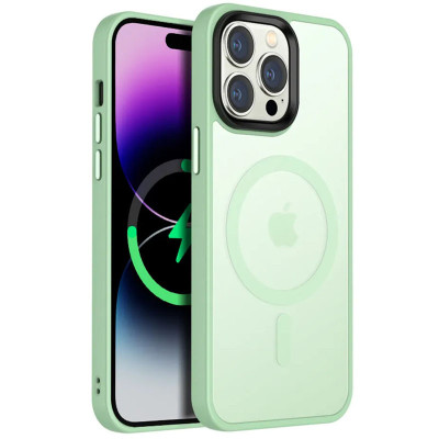 Чехол накладка Metal Buttons with MagSafe iPhone 14 Pro Max Мята