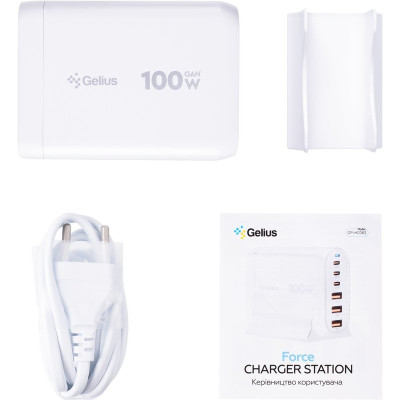 Сетевое зарядное устройство Gelius Force GaN GP-HC063 100W 3PD+3USB White, Белый