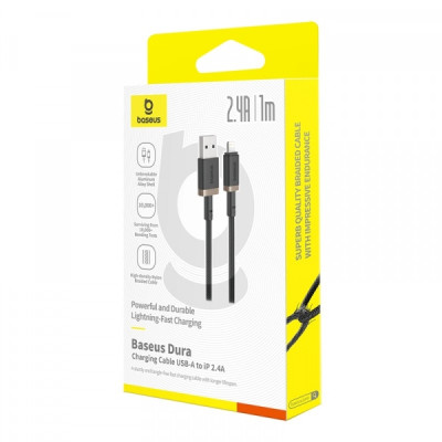 Кабель дата Baseus Dura Type-C to Lightning 1м 20W Черно -золотой