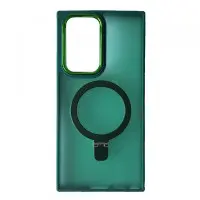 Чехол накладка Matte Ring MagSafe Samsung S23 Ultra (S918) Зелёная