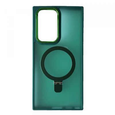 Чохол накладка Matte Ring MagSafe Samsung S23 Ultra (S918) Зелена