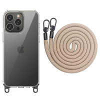 Чехол Накладка Transparent with Straps iPhone 15 Pro Бежевая (Clay) Чехол Накладка Transparent with Straps iPhone 15 Pro Бежевая (Clay)