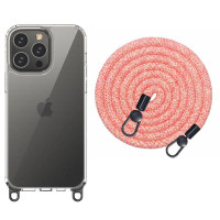 Чехол Накладка Transparent with Straps iPhone 15 Pro Max Красная/Белая Чехол Накладка Transparent with Straps iPhone 15 Pro Max Красная/Белая