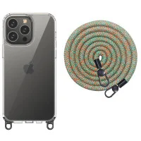 Чохол Накладка Transparent with Straps iPhone 15 Pro Max Зелена/Червона Чохол Накладка Transparent with Straps iPhone 15 Pro Max Зелена/Червона