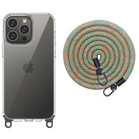 Чехол Накладка Transparent with Straps iPhone 15 Pro Max Зеленая/Красная Чехол Накладка Transparent with Straps iPhone 15 Pro Max Зеленая/Красная