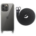 Чехол Накладка Transparent with Straps iPhone 15 Pro Max Черная