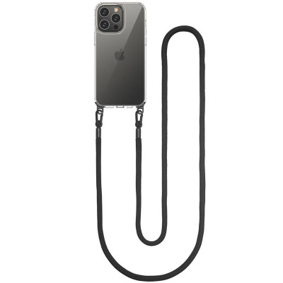 Чехол Накладка Transparent with Straps iPhone 15 Pro Max Черная